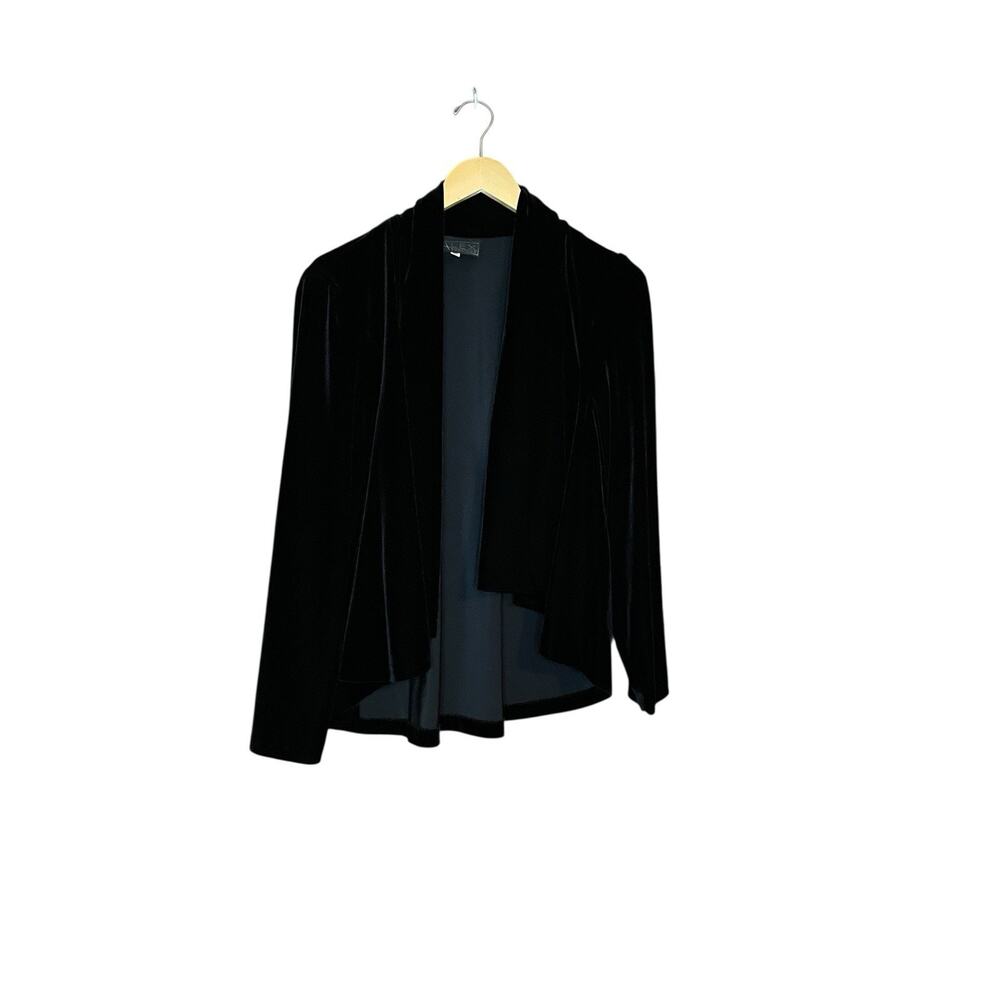 Vintage Alex Evenings Black Velvet Medium Swing Jacket Cocktail Whimsigoth